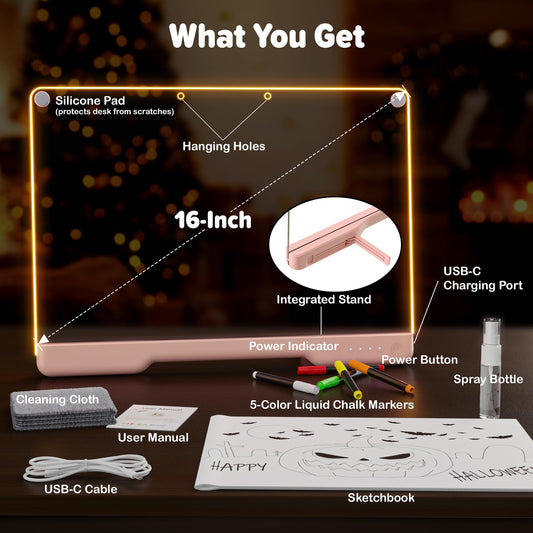 16 inch LED doodle board 7 vibrant color light modes