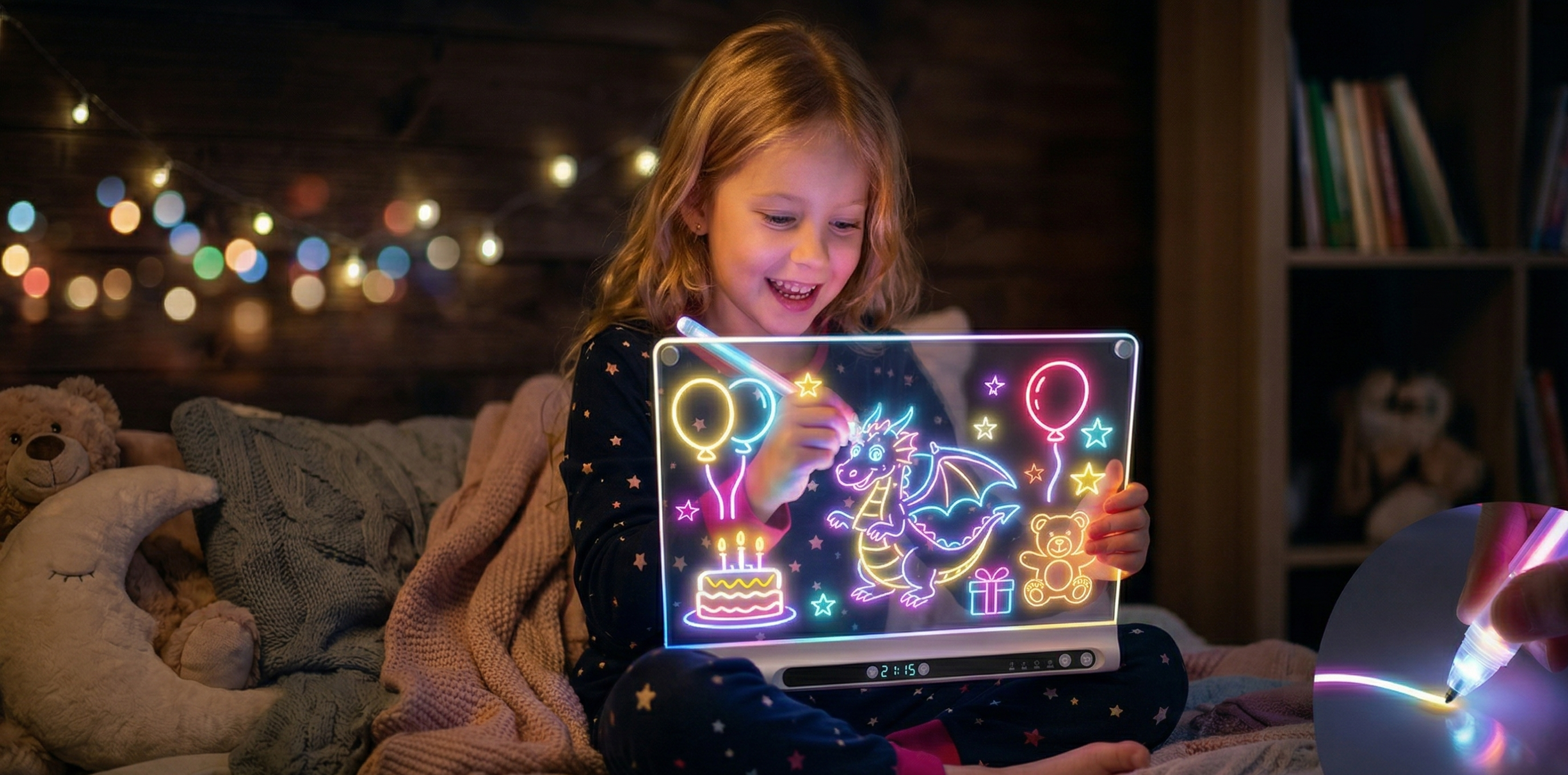 Bailkind rechargeable LED glow drawing boards collection for kids screen-free creative fun